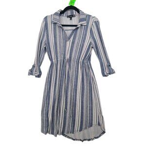 34. Derek Heart Maternity Women's Long Sleeve Dress Blue/White Size S